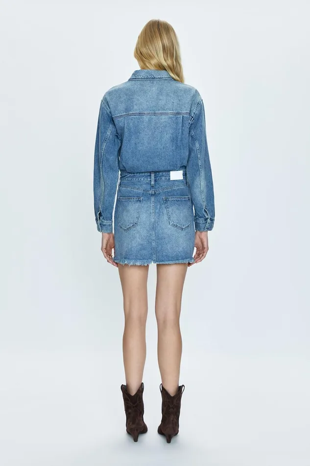 Pistola Denim Nina Long Sleeve Mini Dress 8211 Cara Women Denim