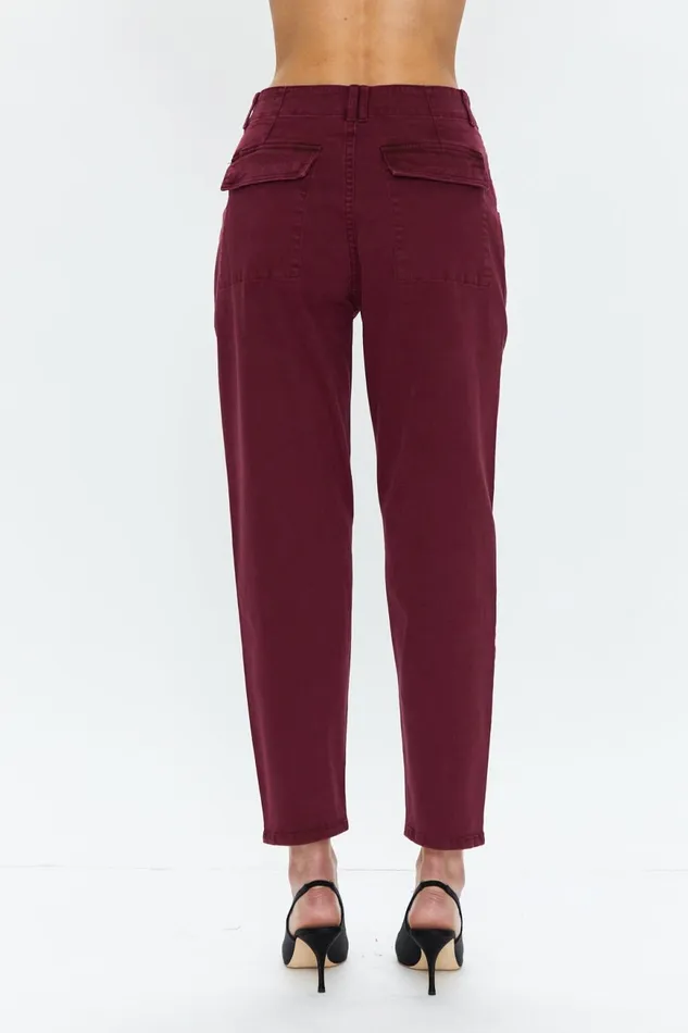 Pistola Denim Pamela High Rise Straight Trouser 8211 Bordeaux Women Pants
