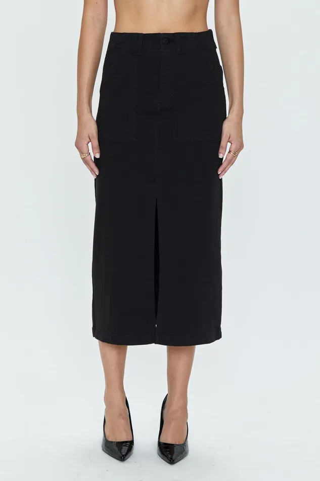 Pistola Denim Pamela High Rise Utility Skirt 8211 Black Women Shorts and Skirts