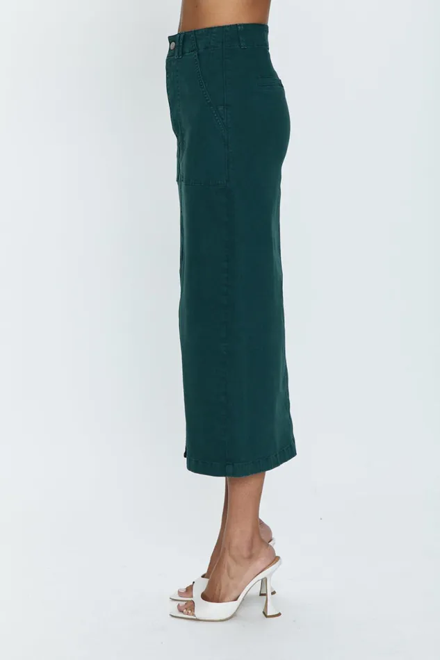 Pistola Denim Pamela Skirt Utility Midi Skirt 8211 Pine Women Shorts and Skirts