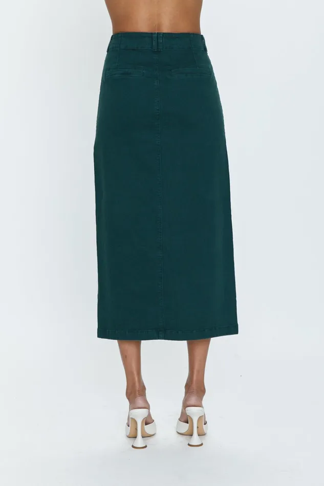 Pistola Denim Pamela Skirt Utility Midi Skirt 8211 Pine Women Shorts and Skirts