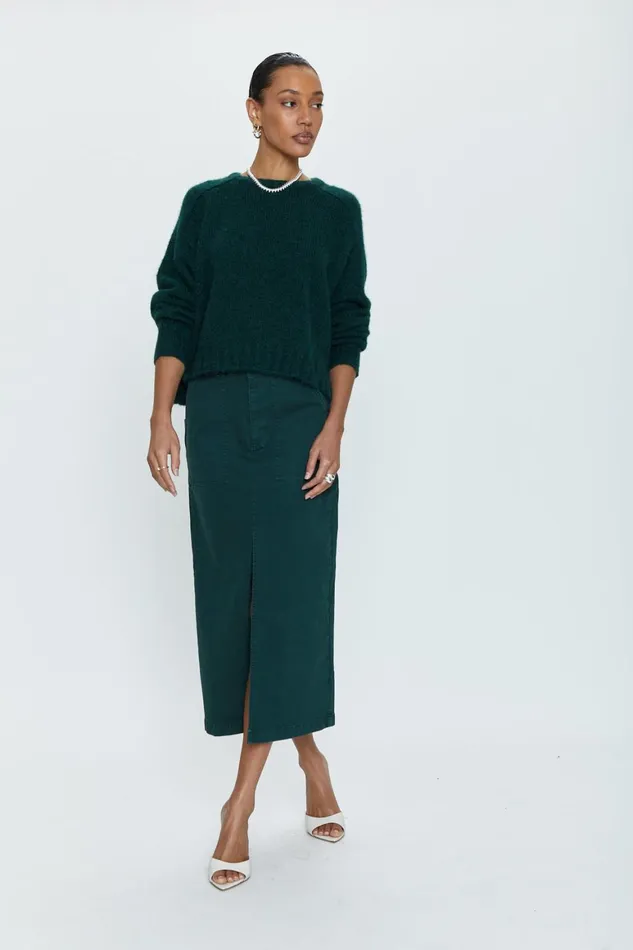 Pistola Denim Pamela Skirt Utility Midi Skirt 8211 Pine Women Shorts and Skirts