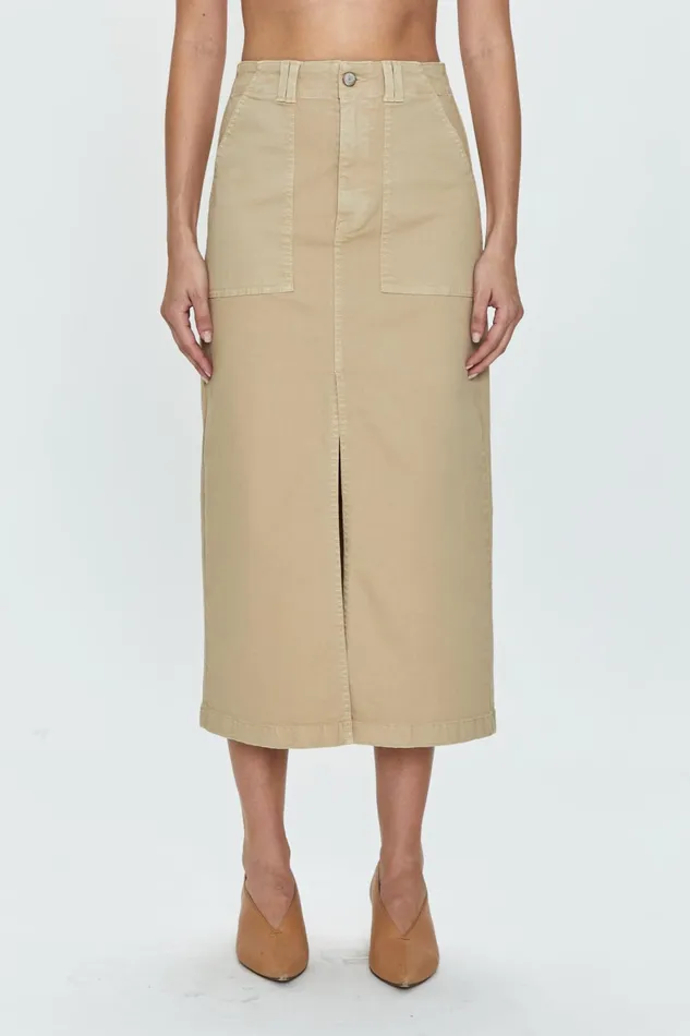 Pistola Denim Pamela Utility Skirt 8211 Latte Women Shorts and Skirts