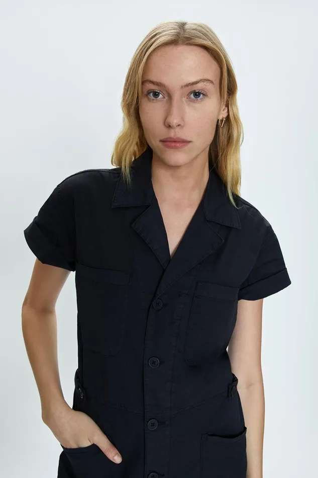 Pistola Denim Parker Field Suit Short 8211 Fade To Black Women Jumpsuits and Rompers