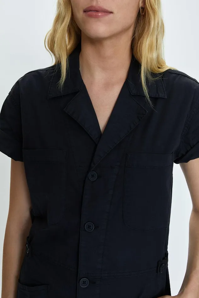 Pistola Denim Parker Field Suit Short 8211 Fade To Black Women Jumpsuits and Rompers