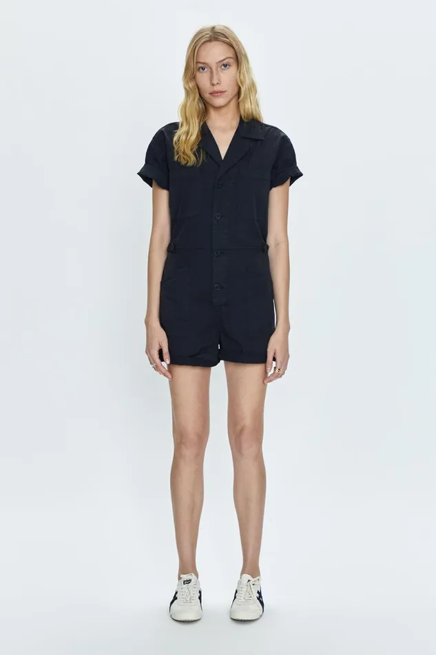 Pistola Denim Parker Field Suit Short 8211 Fade To Black Women Jumpsuits and Rompers