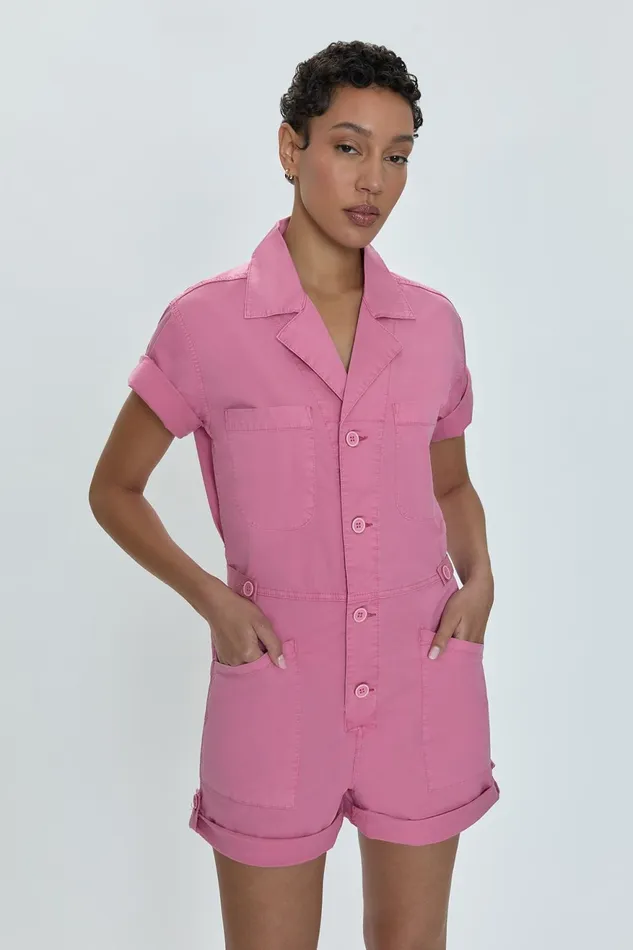 Pistola Denim Parker Field Suit Short 8211 Flamingo Women Jumpsuits and Rompers