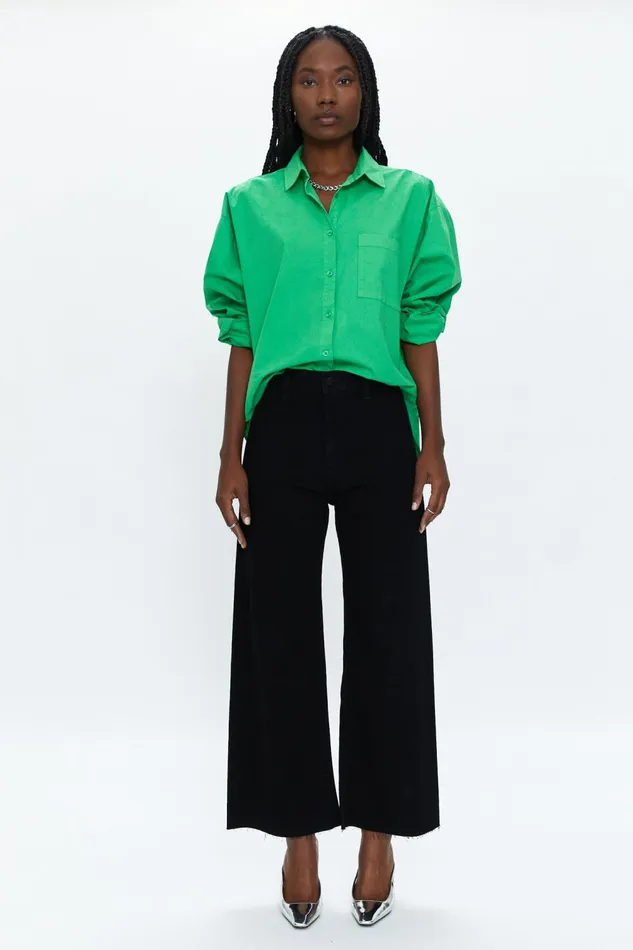 Pistola Denim Penny High Rise Wide Leg 8211 Black Women Denim