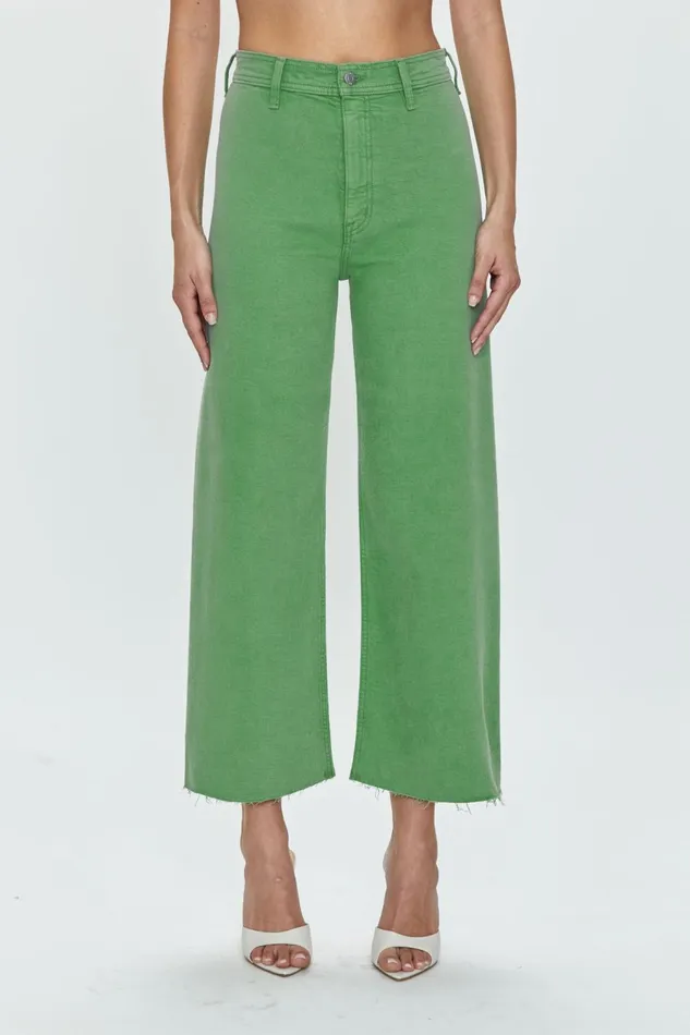 Pistola Denim Penny High Rise Wide Leg Crop 8211 Avocado Women Denim