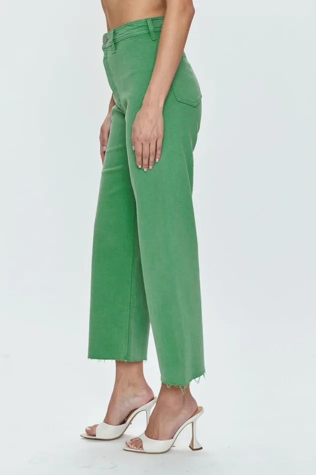 Pistola Denim Penny High Rise Wide Leg Crop 8211 Avocado Women Denim