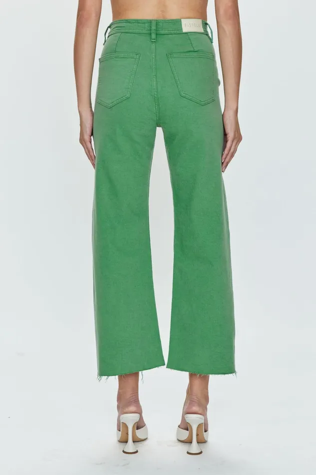 Pistola Denim Penny High Rise Wide Leg Crop 8211 Avocado Women Denim