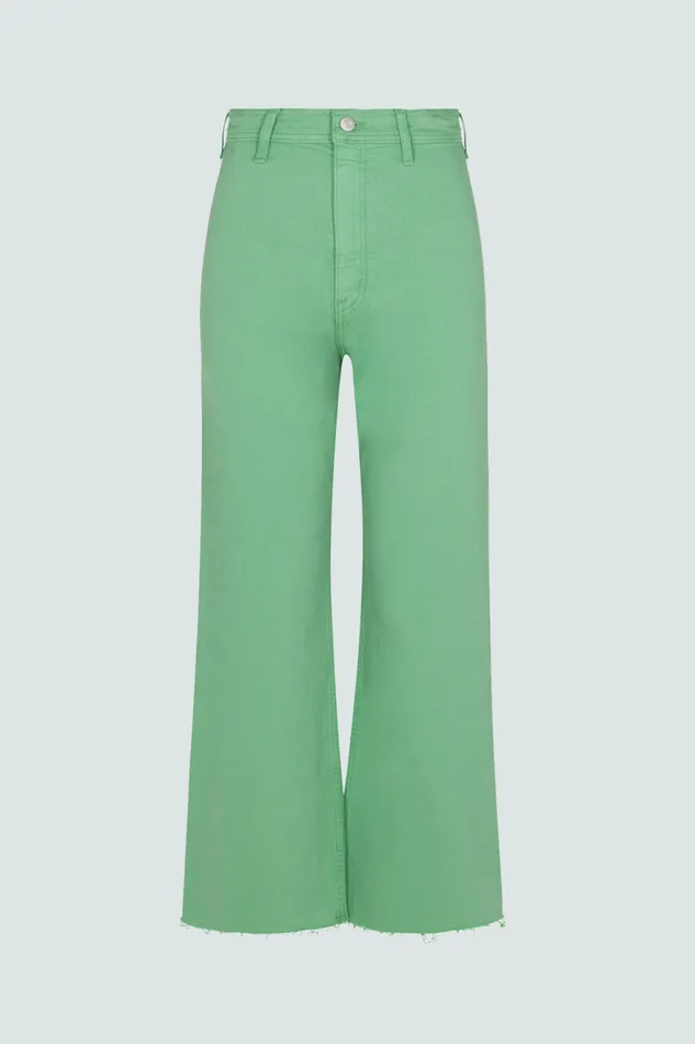 Pistola Denim Penny High Rise Wide Leg Crop 8211 Avocado Women Denim