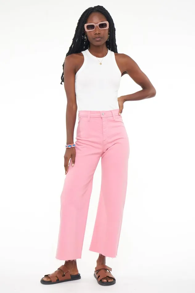 Pistola Denim Penny High Rise Wide Leg Crop 8211 Flamingo Women Pants