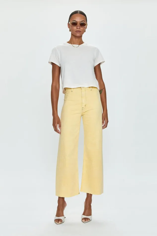 Pistola Denim Penny High Rise Wide Leg Crop 8211 Soft Honey Women Denim