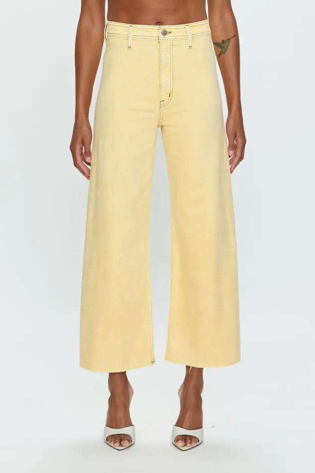Pistola Denim Penny High Rise Wide Leg Crop 8211 Soft Honey Women Denim