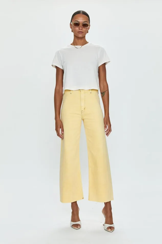 Pistola Denim Penny High Rise Wide Leg Crop 8211 Soft Honey Women Denim