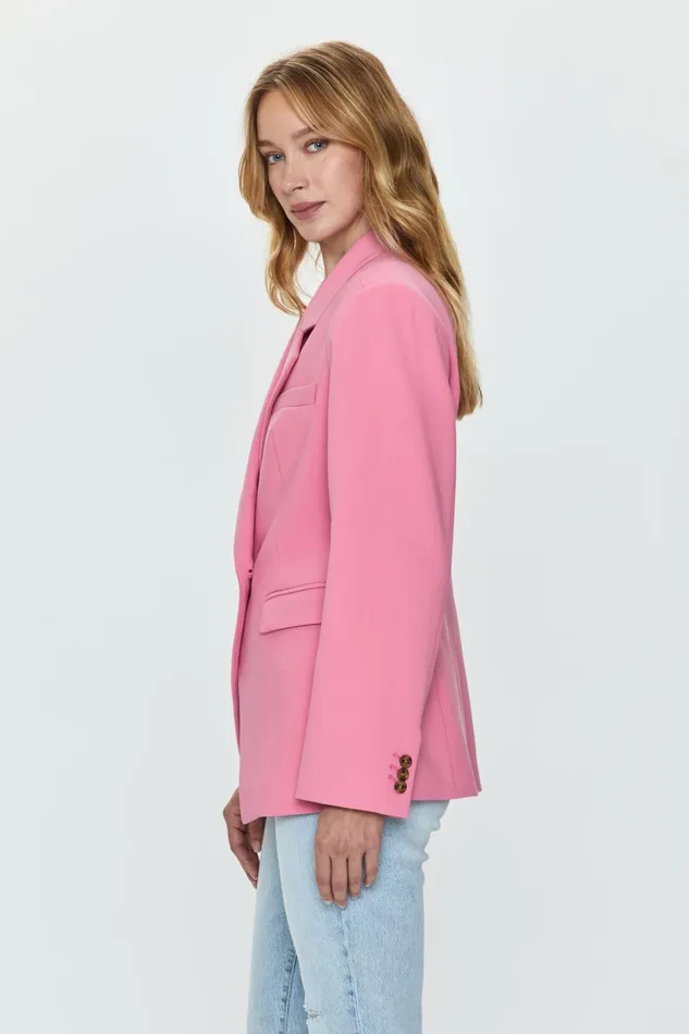Pistola Denim Remy Double Breasted Blazer 8211 Pink Cosmos Women Jackets and Outerwear