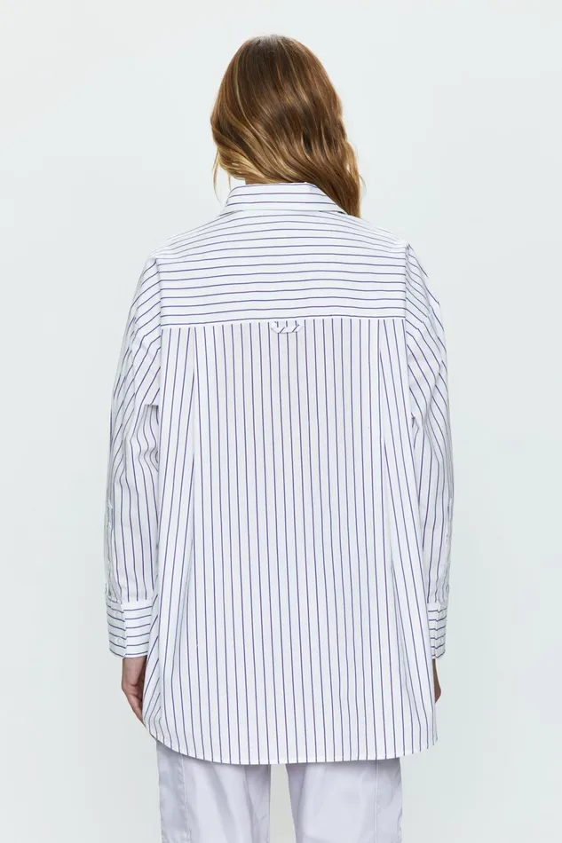 Pistola Denim Rena Button Down Shirt 8211 Violette Stripe Women Tops