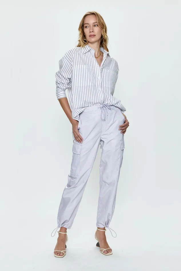 Pistola Denim Rena Button Down Shirt 8211 Violette Stripe Women Tops