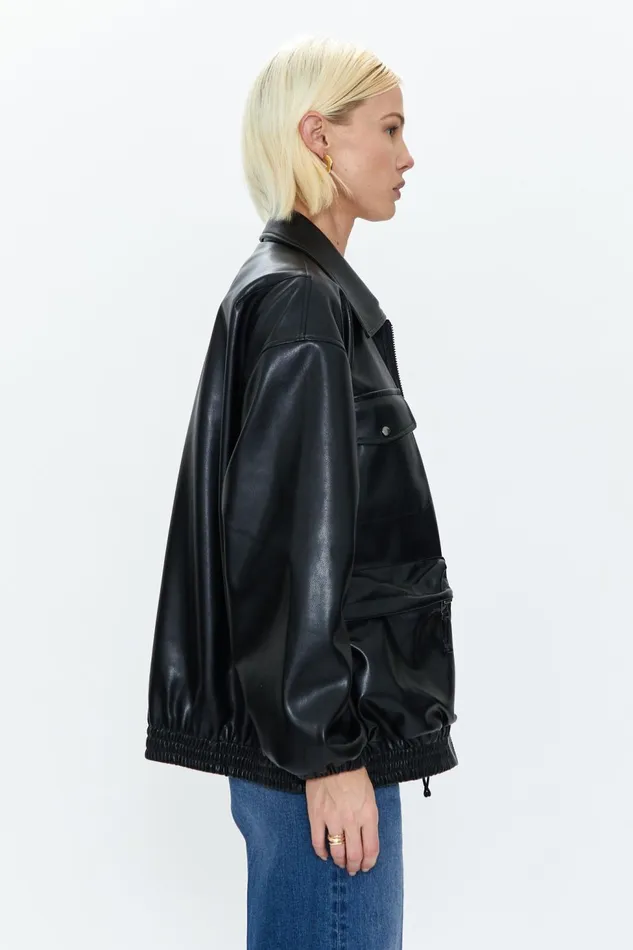 Pistola Denim Rhett Utility Bomber 8211 Noir Women Jackets and Outerwear