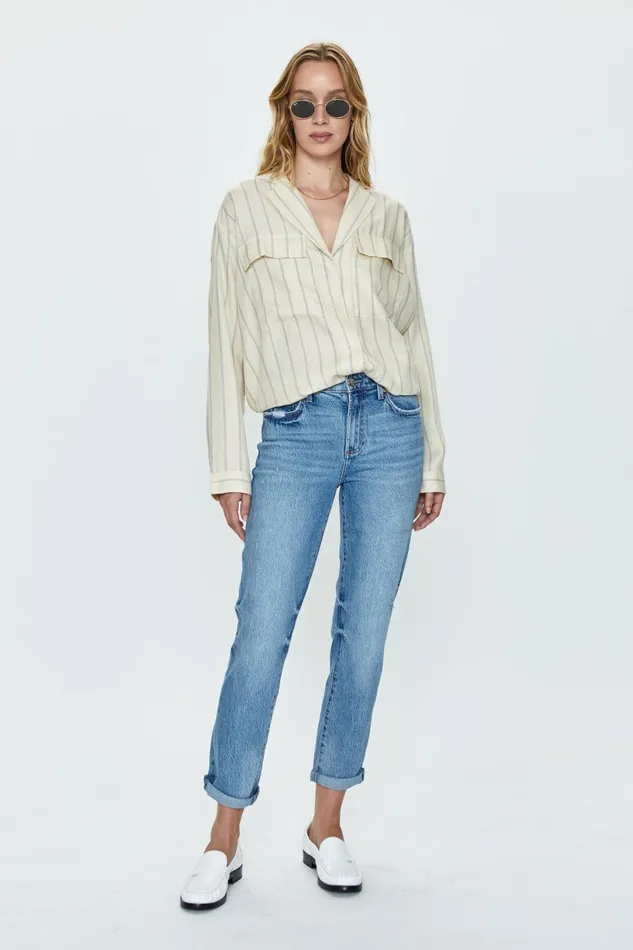 Pistola Denim Riley Mid Rise Relaxed Girlfriend 8211 Hilltop Vintage Women Denim