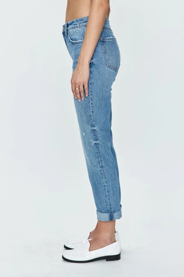 Pistola Denim Riley Mid Rise Relaxed Girlfriend 8211 Hilltop Vintage Women Denim