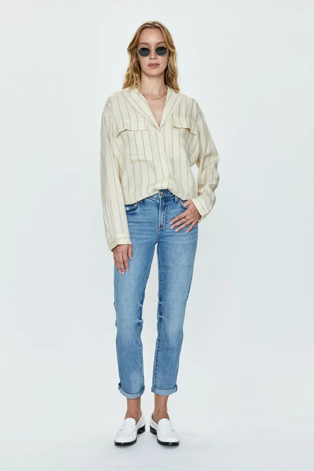 Pistola Denim Riley Mid Rise Relaxed Girlfriend 8211 Hilltop Vintage Women Denim