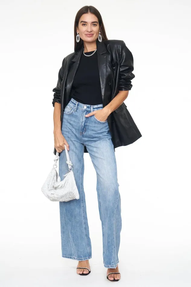 Pistola Denim Roman Oversized Blazer 8211 Noir Women Jackets and Outerwear