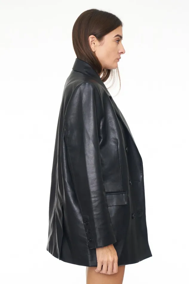 Pistola Denim Roman Oversized Blazer 8211 Noir Women Jackets and Outerwear