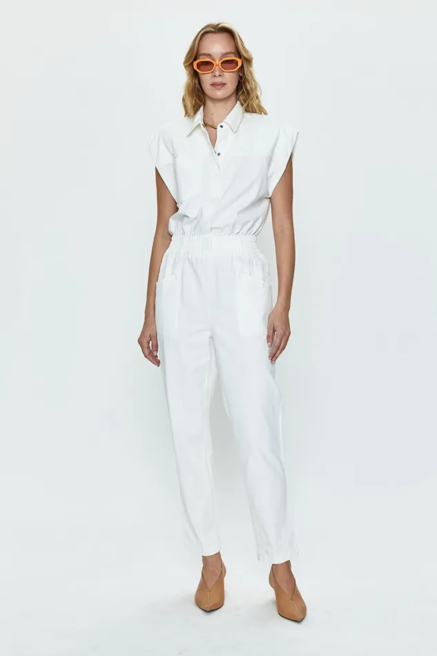 Pistola Denim Rosie Jumpsuit 8211 Porcelain Women Jumpsuits and Rompers