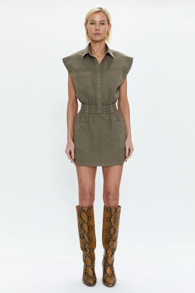 Pistola Denim Rosie Mini Dress Smocked Waist Dress 8211 Dark Olive Women Dresses Pistola Denim Rosie Mini Dress Smocked Waist Dress 8211 Dark Olive Women Dresses