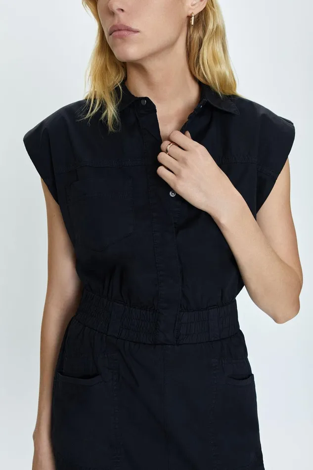Pistola Denim Rosie Mini Dress Smocked Waist Dress 8211 Fade To Black Women Dresses