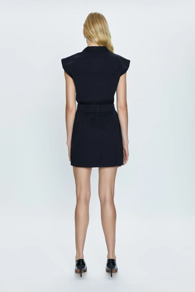 Pistola Denim Rosie Mini Dress Smocked Waist Dress 8211 Fade To Black Women Dresses