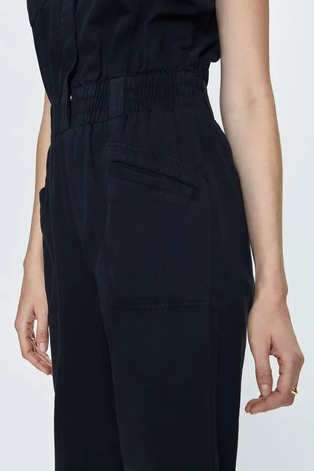 Pistola Denim Rosie Shoulder Pad Jumpsuit 8211 Fade To Black Women Jumpsuits and Rompers
