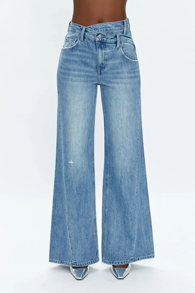 Pistola Denim Ruby High Rise Palazzo W Crossover 8211 Bell Vintage Women Denim