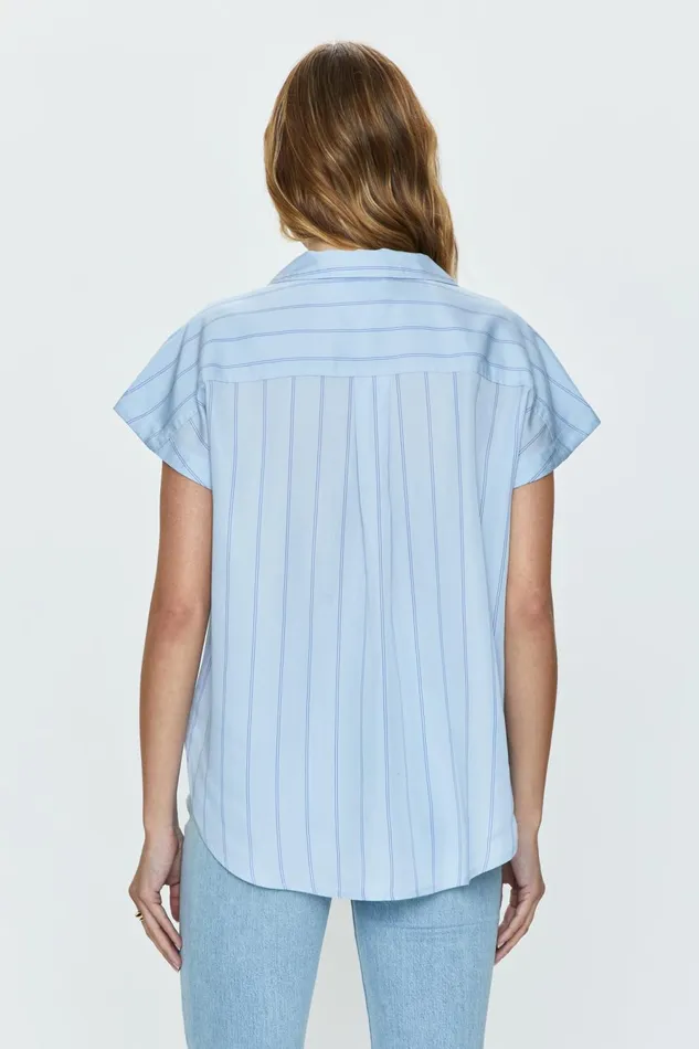 Pistola Denim Sabine Shirt 8211 Sky Wide Stripe Women Tops
