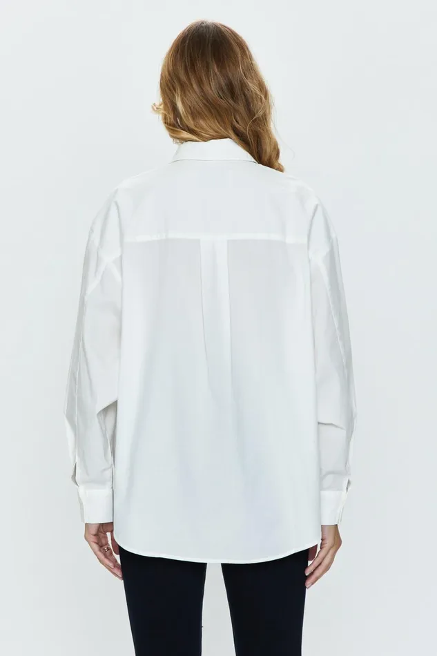 Pistola Denim Sloane Long Sleeve Oversized Button Down Shirt 8211 Le Blanc Women Tops