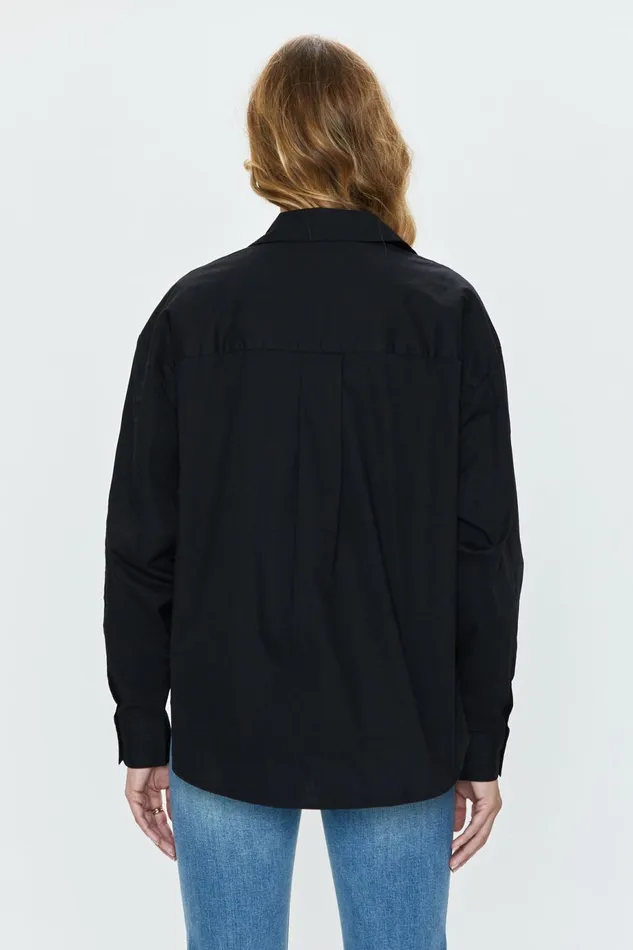 Pistola Denim Sloane Oversized Button Down Shirt 8211 Noir Women Tops