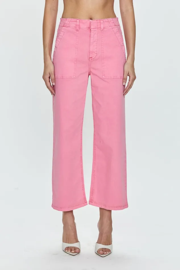 Pistola Denim Sophia Wide Leg Trouser 8211 Peony Pink Women Pants