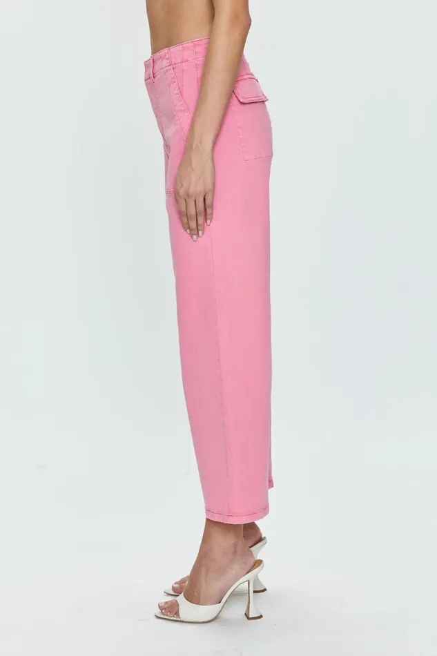 Pistola Denim Sophia Wide Leg Trouser 8211 Peony Pink Women Pants