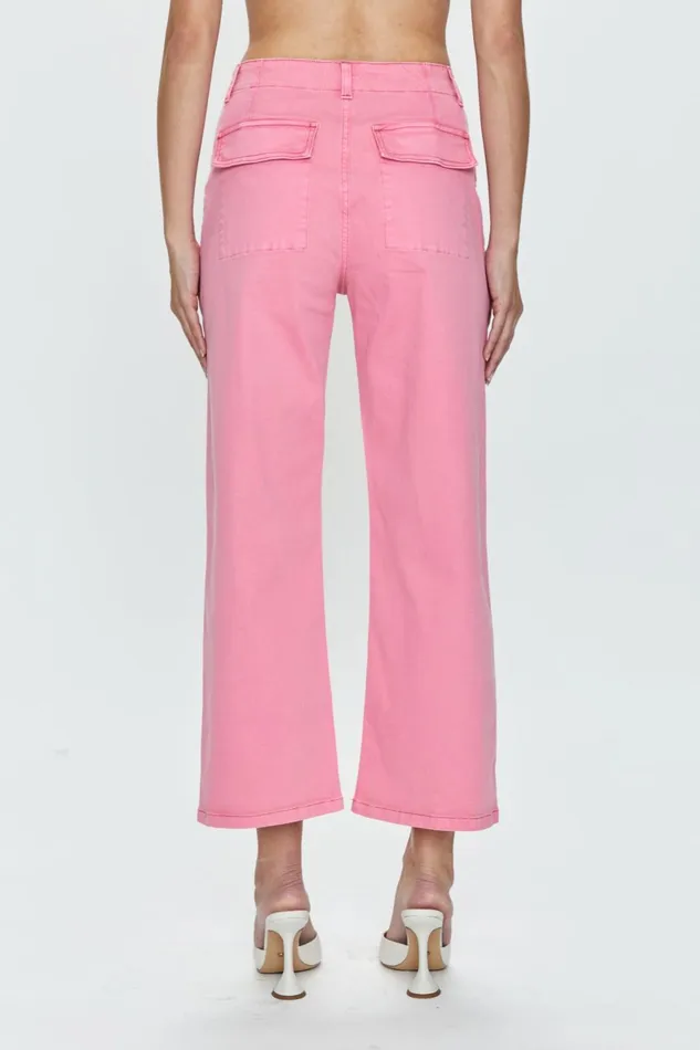 Pistola Denim Sophia Wide Leg Trouser 8211 Peony Pink Women Pants
