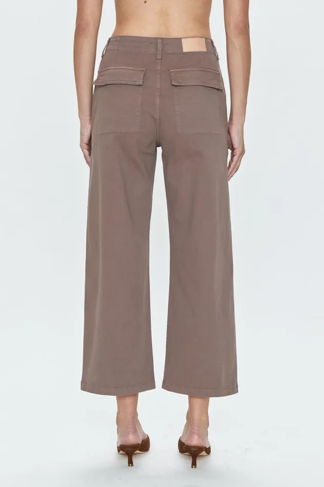 Pistola Denim Sophia Wide Leg Utility Ankle 8211 Dark Mushroom Women Pants