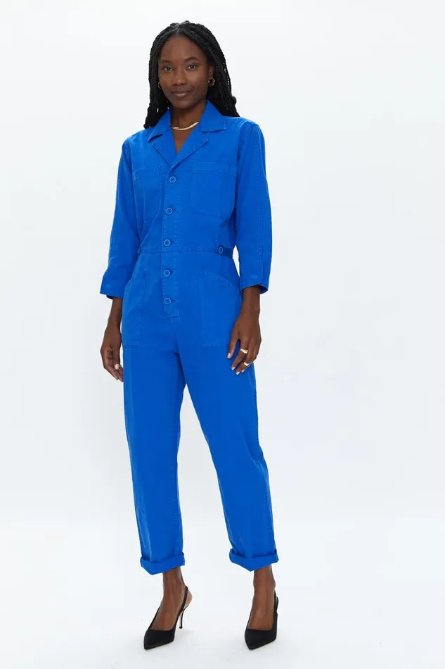 Pistola Denim Tanner Long Sleeve Field Suit 8211 Cobalt Women Jumpsuits and Rompers