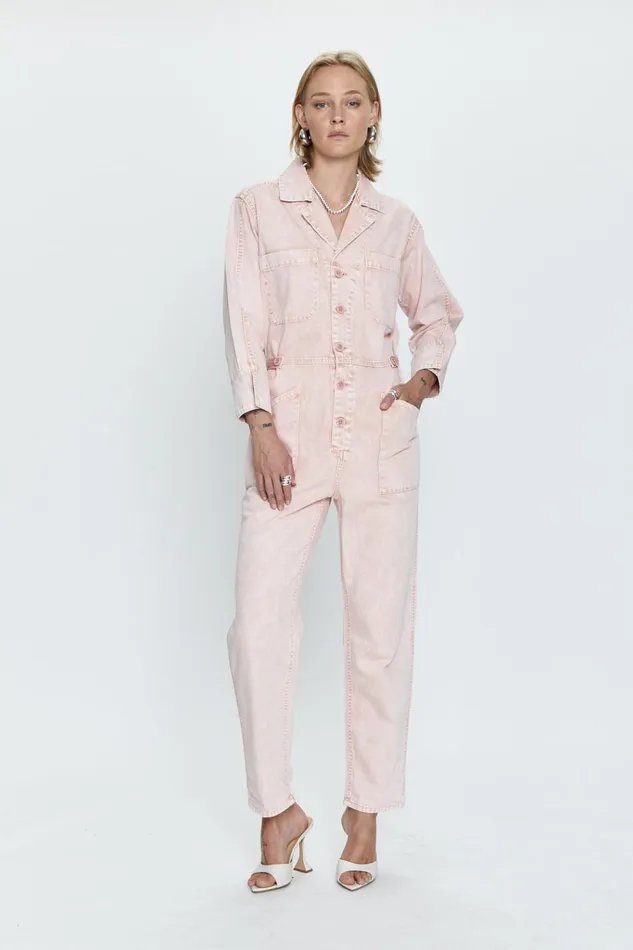 Pistola Denim Tanner Long Sleeve Field Suit 8211 Mellow Rose Snow Women Jumpsuits and Rompers Pistola Denim Tanner Long Sleeve Field Suit 8211 Mellow Rose Snow Women Jumpsuits and Rompers