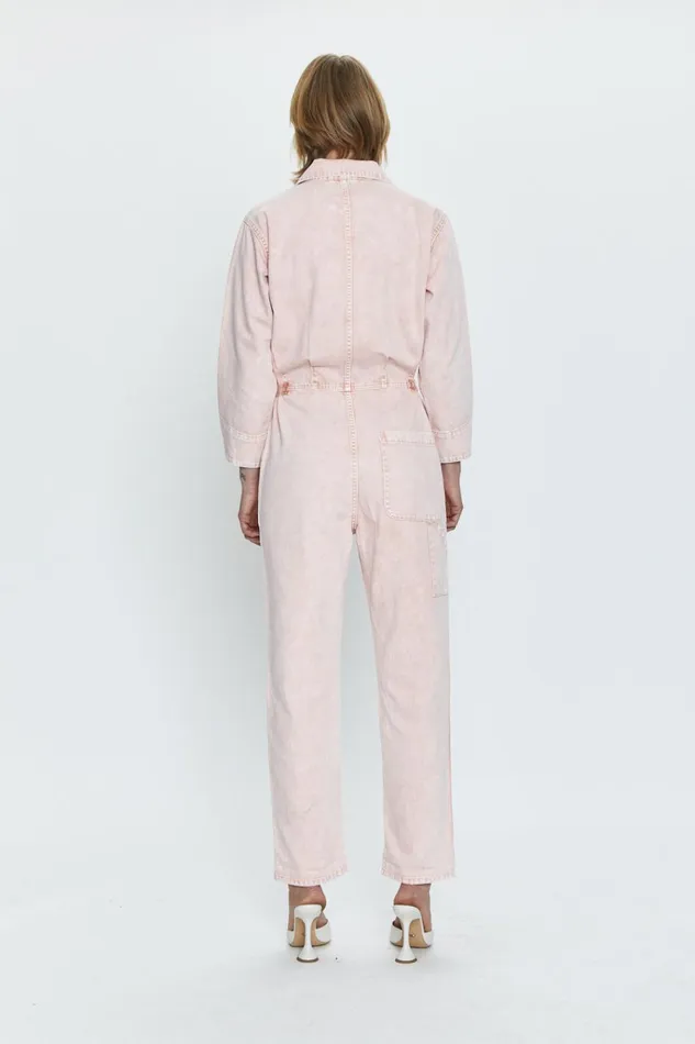 Pistola Denim Tanner Long Sleeve Field Suit 8211 Mellow Rose Snow Women Jumpsuits and Rompers