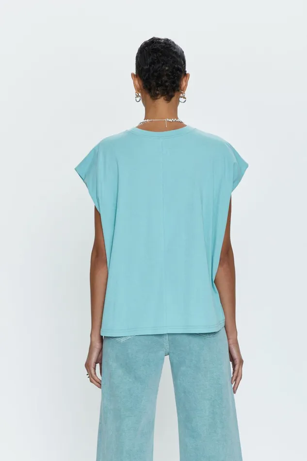 Pistola Denim Trina Muscle Tee 8211 Aqua Women Tees and Tanks