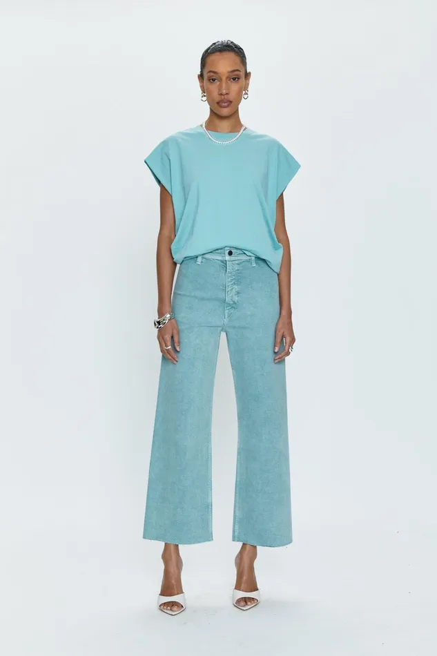 Pistola Denim Trina Muscle Tee 8211 Aqua Women Tees and Tanks