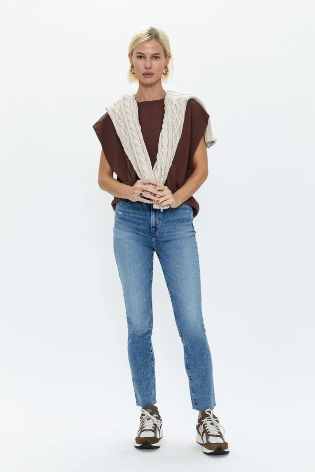 Pistola Denim Trina Muscle Tee 8211 Chocolate Women Tops