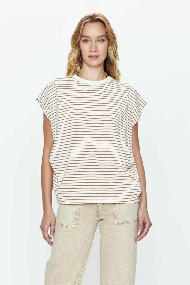 Pistola Denim Trina Muscle Tee 8211 Sable Stripe Women Tops