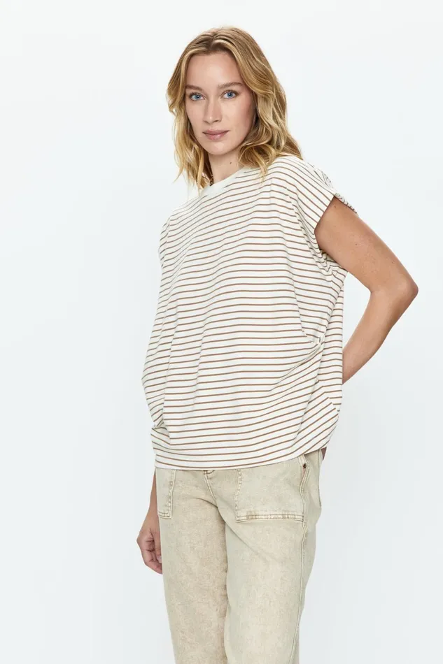 Pistola Denim Trina Muscle Tee 8211 Sable Stripe Women Tops